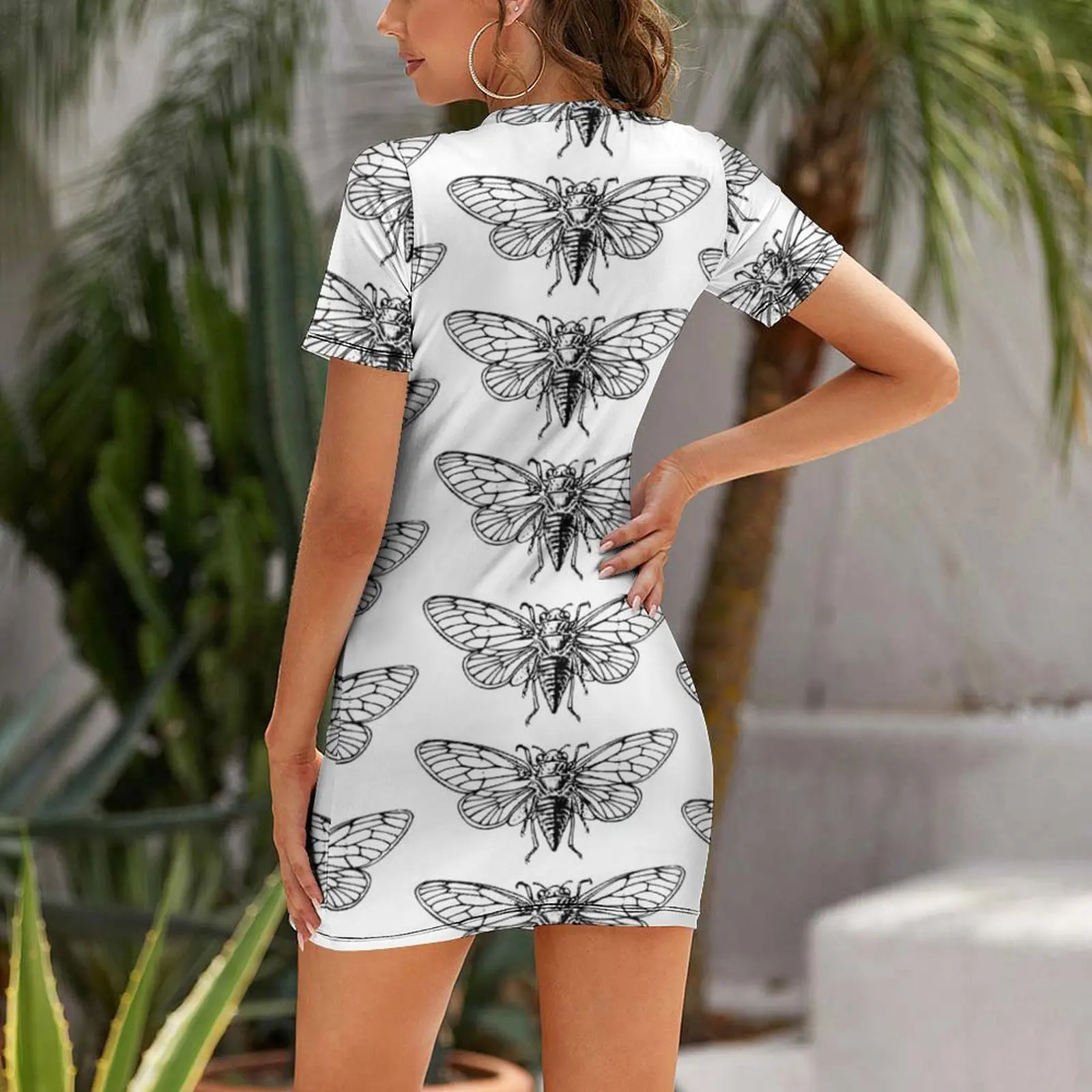Vintage Cicada Drawing Short-S - огляд і ціна Summer Clothing Drawing