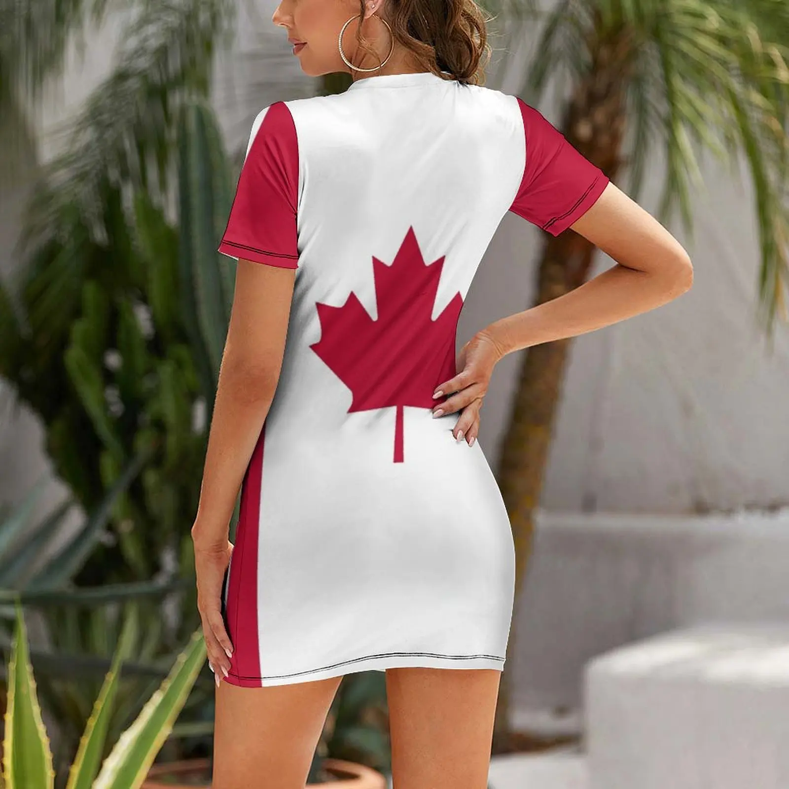 Flag of Canada Short-Sleeved D - огляд і ціна Summer Clothing Women Canada