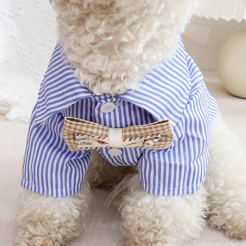 Pet Dog Clothes Bowknot Stripe - огляд і ціна Summer Clothing Wholesale