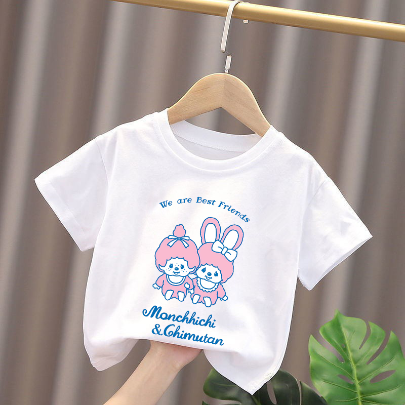 Monchhichi Kids T-shirts Anime - огляд і ціна Summer Clothing Baby Girl